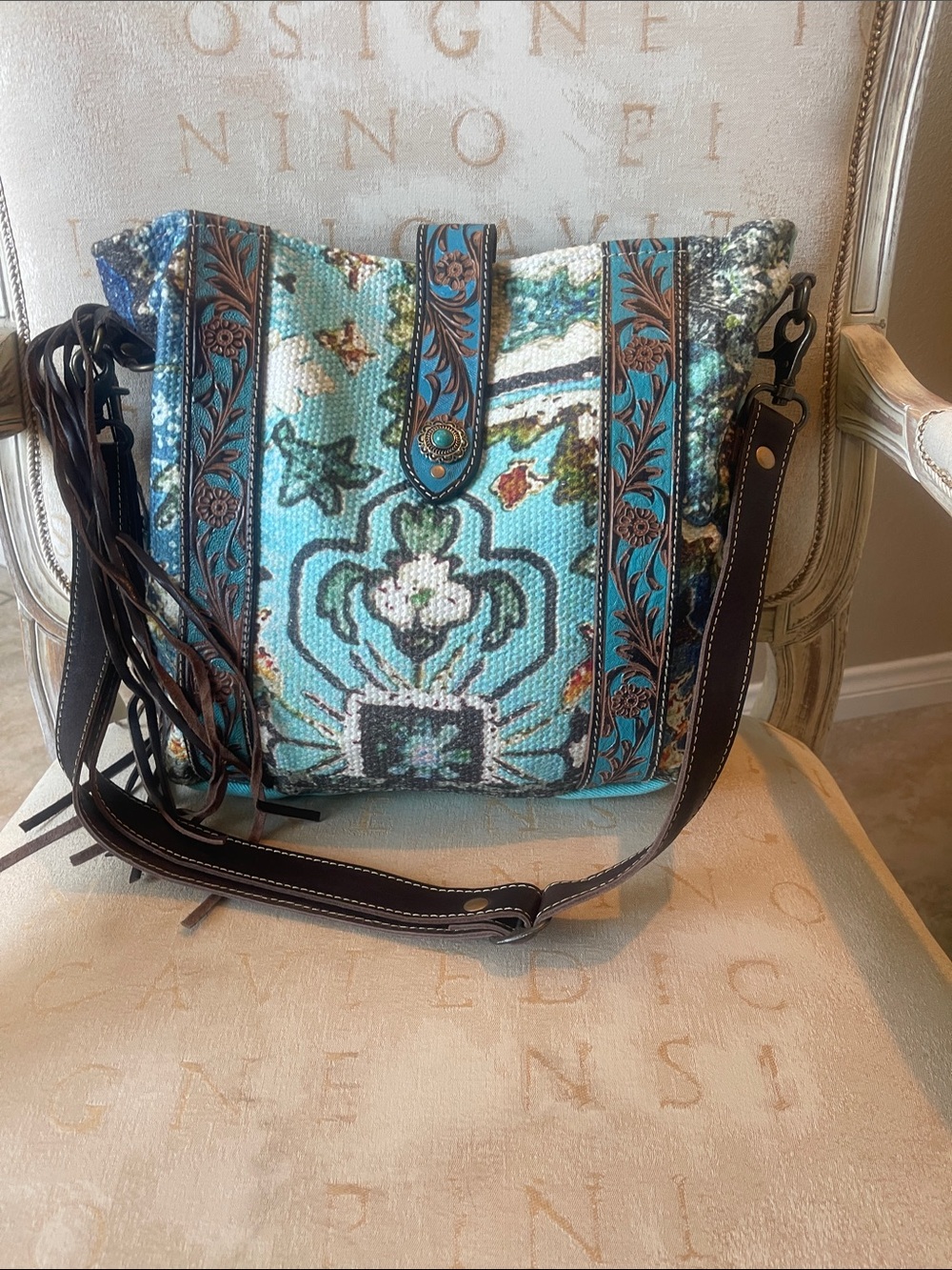MYRA-Cool Mantra Hand-Tooled Bag